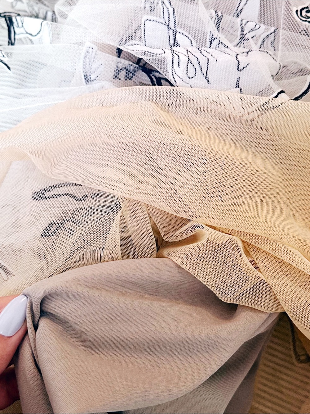 Anthropologie Beige Floral Tulle Maxi Skirt - Picture 13 of 13